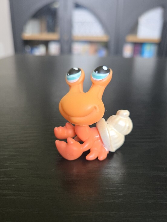 Littlest Pet Shop Other - Littlest Pet Shop Authentic LPS #188 Orange Hermit Crab Cream Pearl Aqua Eyes